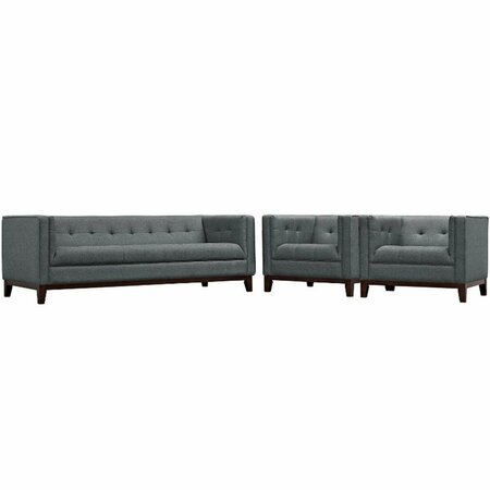 MODWAY FURNITURE Serve Living Room Sofa Set, Gray - Set of 3 EEI-2454-GRY-SET